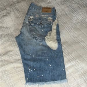 True Religion Shorts. Distressed and bleached.